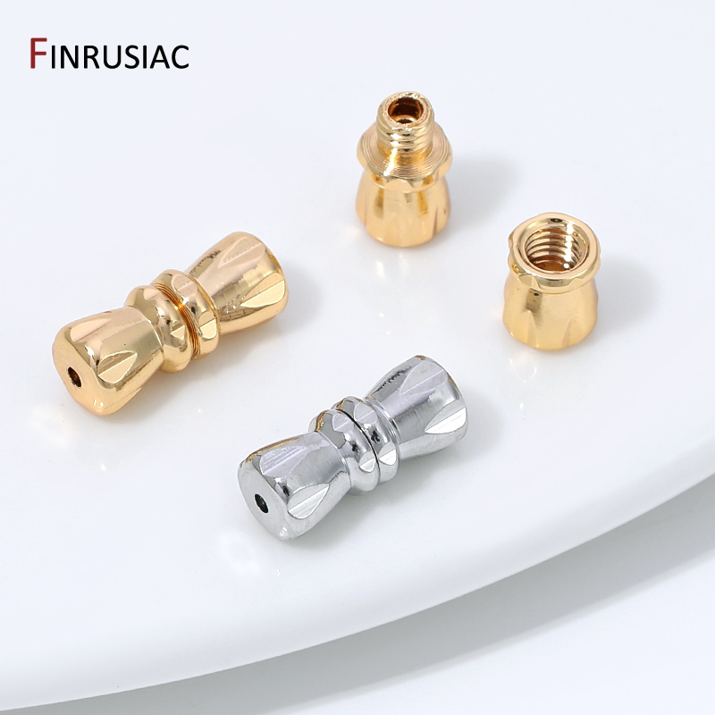 Nozzle Brass - 14K金メッキ真鍮製スクリュークラスプ留め具、コードエンドチップコネクターロック、DIYジュエリー製作アクセサリー用