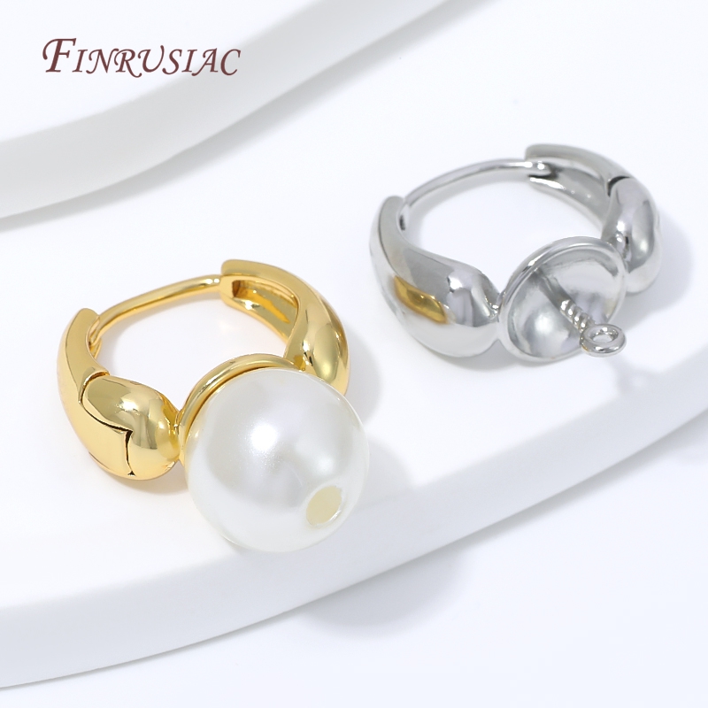 18K金メッキの水滴型ハギーイヤリング留め金具、パールポスト - Nozzle Brass のレビューと価格